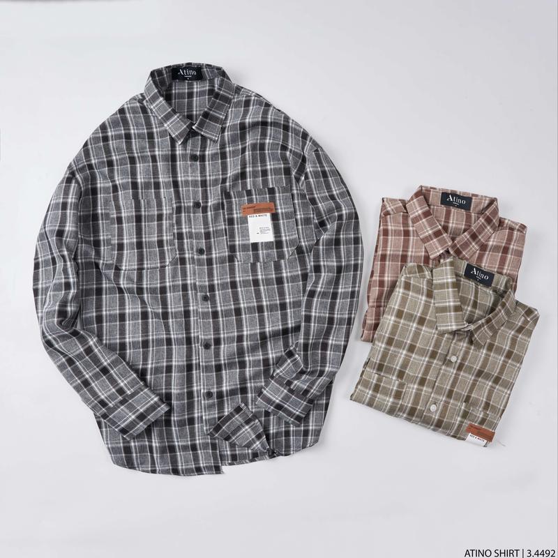  Áo Sơ Mi Nam Dài TayOversize Caro ZR-XINNUO ATINO L.3.4492 Menswear Shirt 