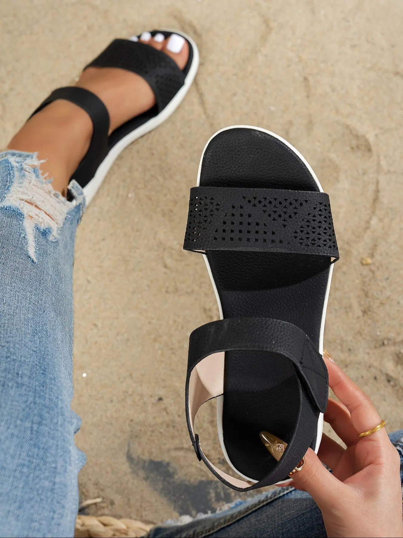 Women's Fashionable Breathable Comfortable Sandals, Casual Versatile  Sandals for Summer, Lightweight Breathable Shoes for Daily Wear