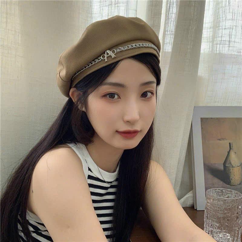 Mũ nồi mũ Beret dạ họa tiết phong cách Nhật Bản mũ mùa đông cho nữ sẵn hàng mũ Ao Hoa Hat Nón Len Voi