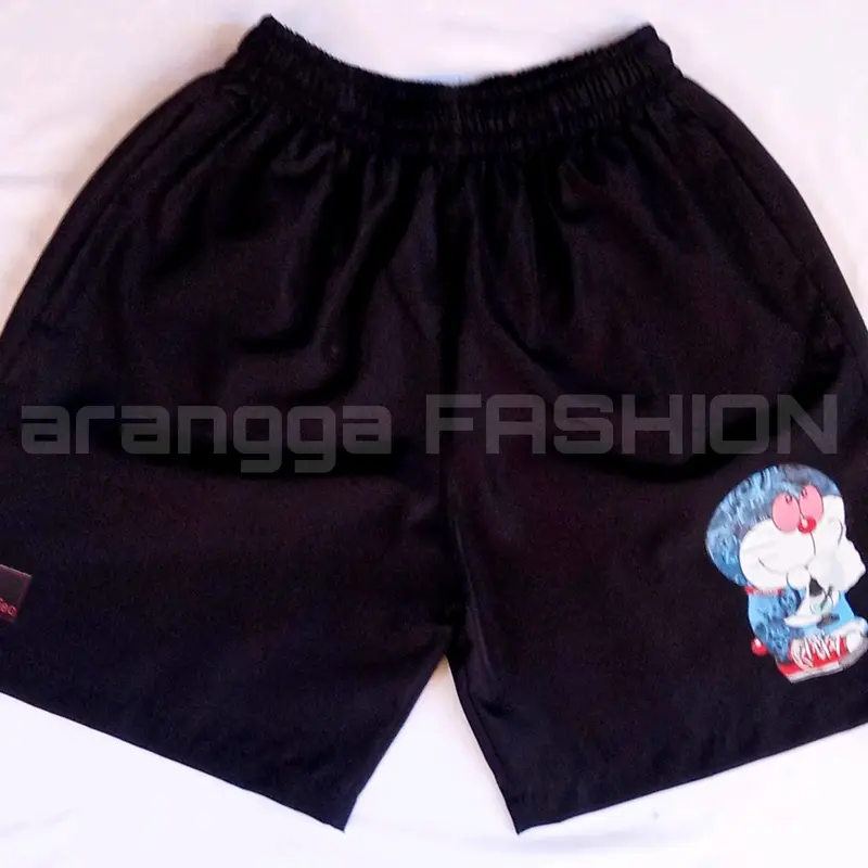 celana pendek parasut pria wanita ziper resleting olahraga santai harian M L XL XXL Hitam Hitam Polos Uniseks Pria Wanita Cepat Kering Sport 3