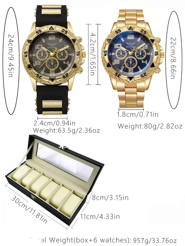 Men's Business Round Dial Analog Quartz Watch Set, Men's  Watches for Men Luxury Watches Watch Set with Box, Fashionable Wristwatch Set for Men As Gifts 4