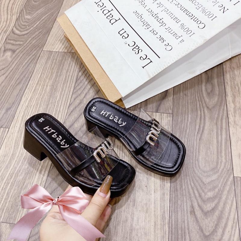 Dép lê miu, dép cao gót 4p sang chảnh cho bé gái 2