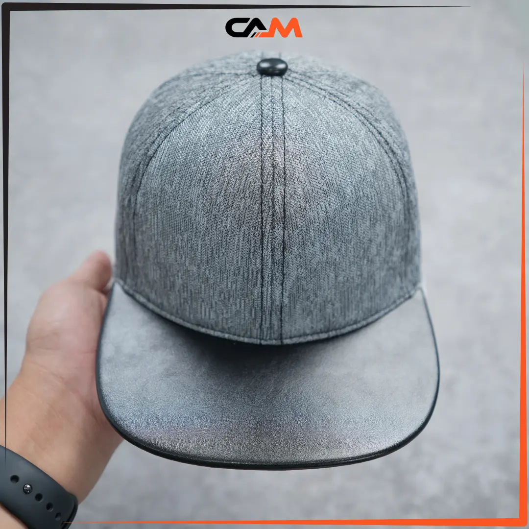 [NÓN CAM CHÍNH HÃNG] Mũ Snapback Vải Lưới Bông Dày Dặn Kết Da Cao Cấp Dành Cho Nam - Cap, Thương Hiệu Chính Hãng