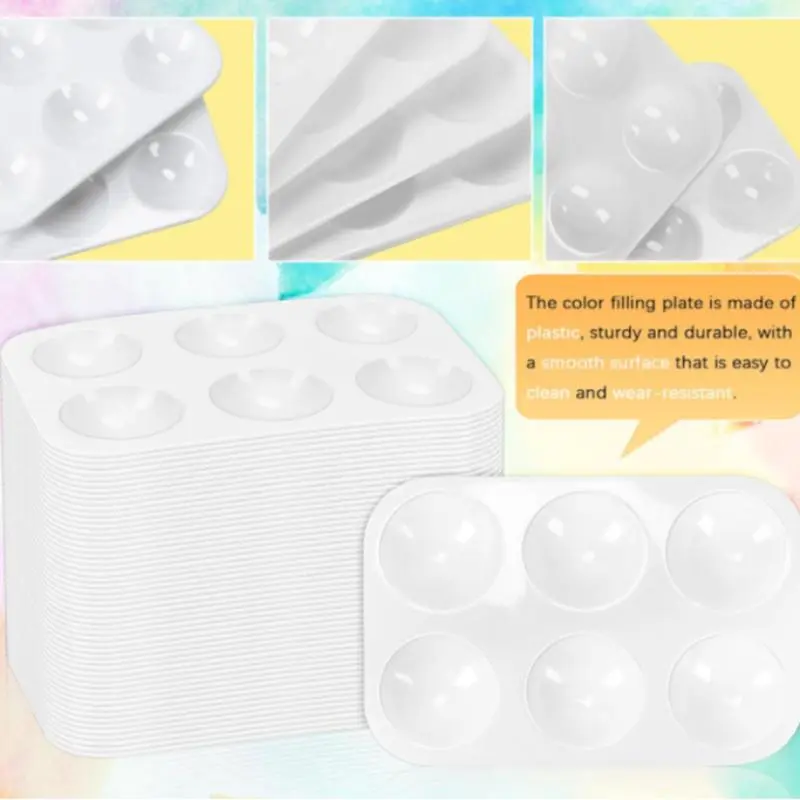 Plastic Paint Tray Palette, 8 Counts Watercolor Palette Painting Tray for Painting Party, DIY Craft and Art Painting 3