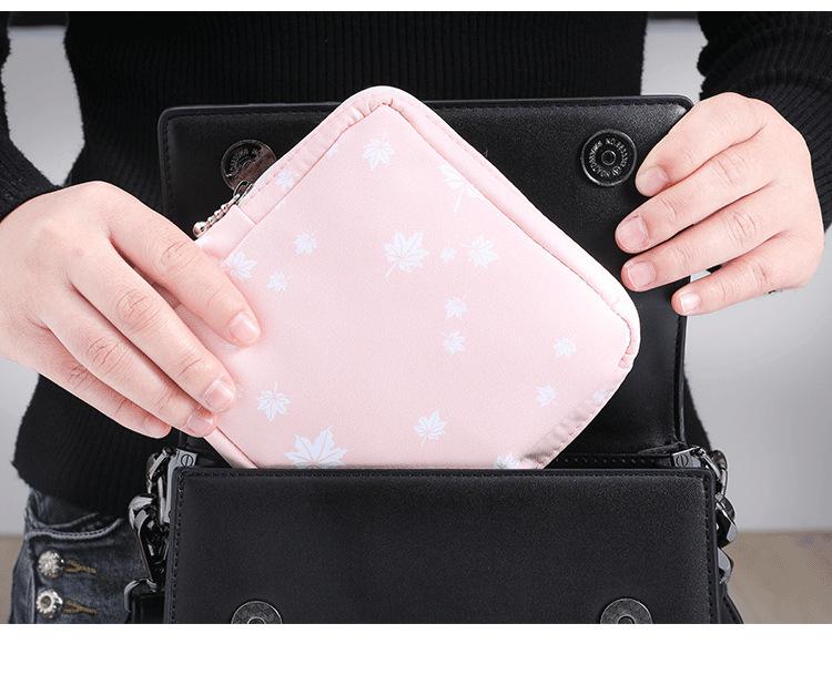 Product Introduction of Women Sanitary Napkin Tampon Storage Bag Cute Sanitary Pad Pouches Portable Makeup Lipstick Key Earphone Data Cables Organizer 6