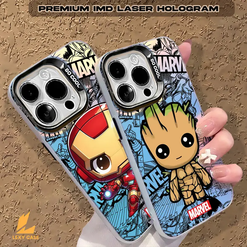 IMD Case for Iphone SM453 Super Hero Premium Mate Hardcase Hybrid Hologram Silicon Polycarbonate Handphone Softcase 4