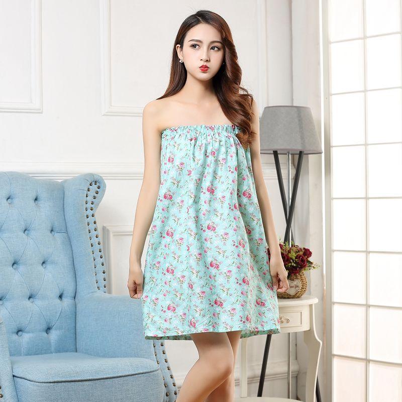 Product Introduction of Beauty Salon Bath Skirt Absorbent Chest Wrap Bath Towel Female Strapless Dress Bathrobe Moisture-Wicking Clothing Summer Thin Cotton Adult Pajamas 12