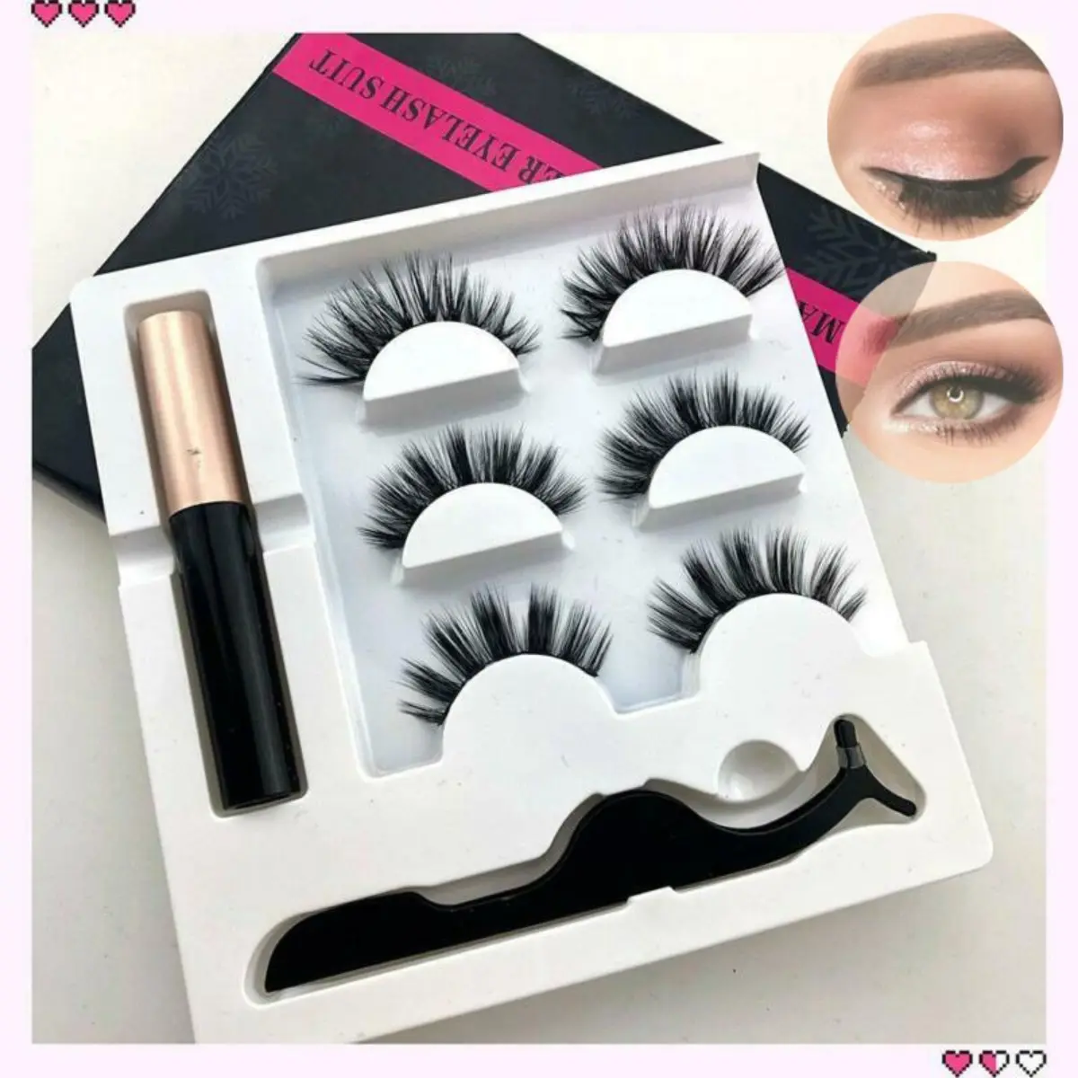 Magnet Lashes 3D Faux mink Eyelashes Magnetic Liquid Eyeliner ✨ High Quality ✨