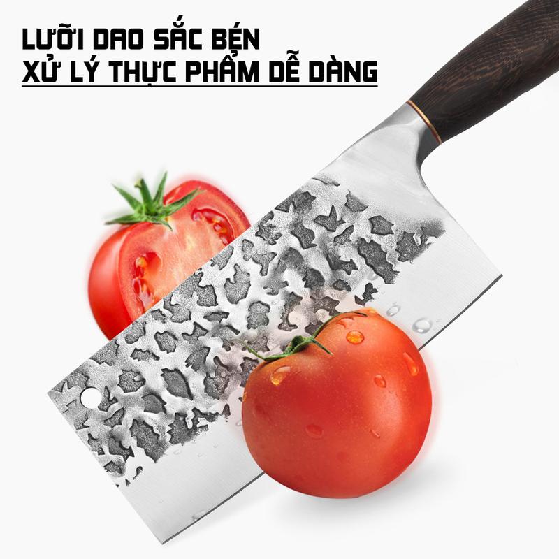 Dao Chặt Thái Vân Búa Cao Cấp - Lưỡi Thép Không Gỉ - Cắt Mịn Chặt Gọn - Dao chặt thái gia đình - Dao vân búa 1