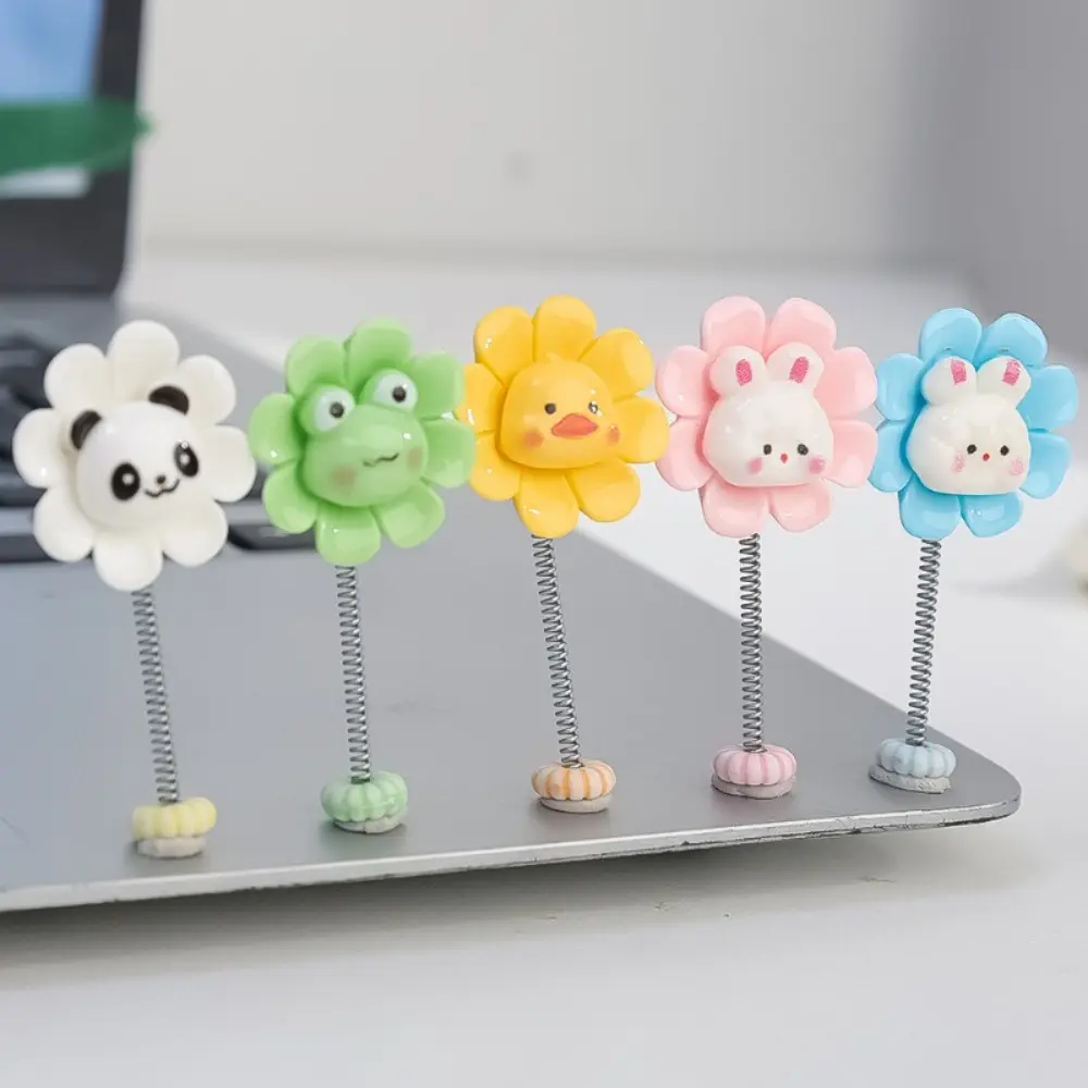 Auto Accessories Cute Cartoon Dashboard Decoration Frog/Chicken/Rabbit with Adhesive Tape Shaking Flower Ornament Little Panda Car Shaking Spring Head Toy