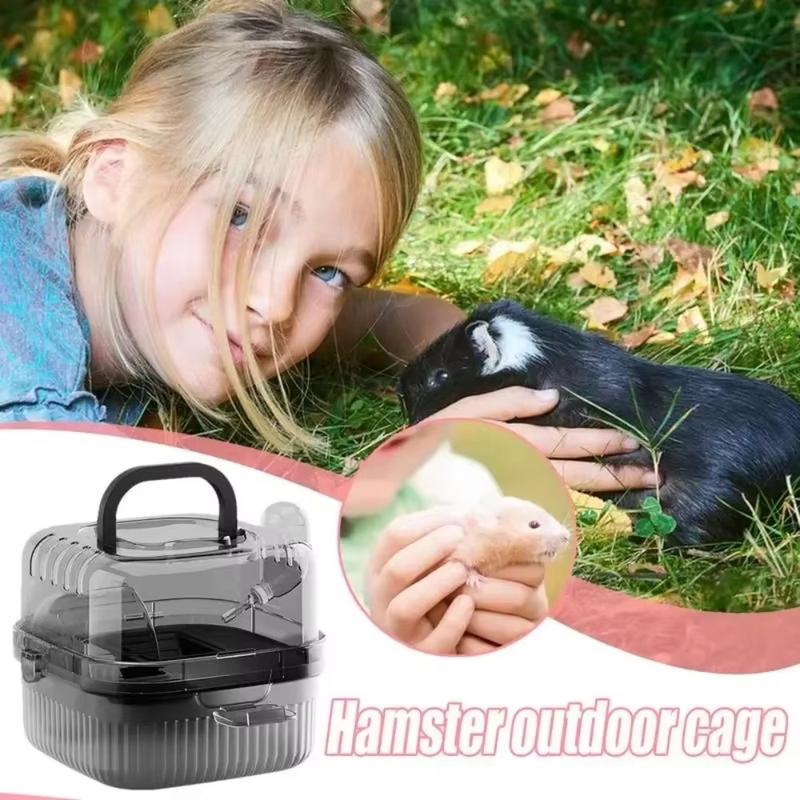 Lồng Vận Chuyển Động Vật, Cỡ Nhỏ Dung Tích Lớn, Thích Hợp Cho Chuột Hamster Và Nhím, Trong Mờ, 2 Lớp, Cầm Tay Và Thoáng Khí, Lý Tưởng Để Đi Du Lịch Ngoài Trời, Lồng Du Lịch 6