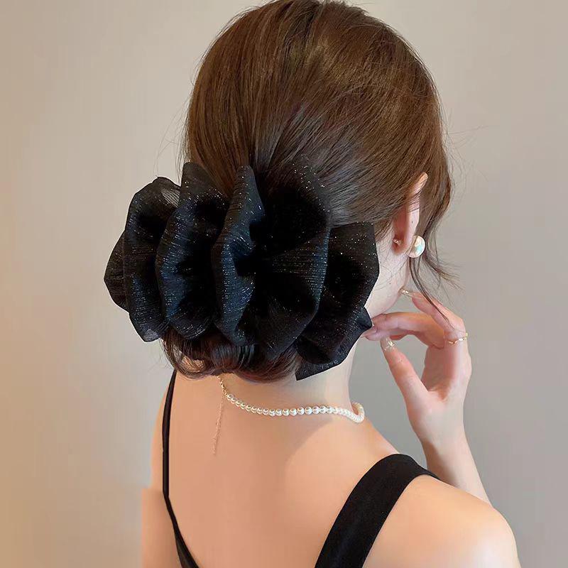 8cm Kẹp tóc lưới bong bóng khí chất thanh lịch cho nữ phong cách Hàn Quốc kẹp tóc bóng thời trang cho cô gái phía sau đầu kẹp tóc phụ kiện tóc 4