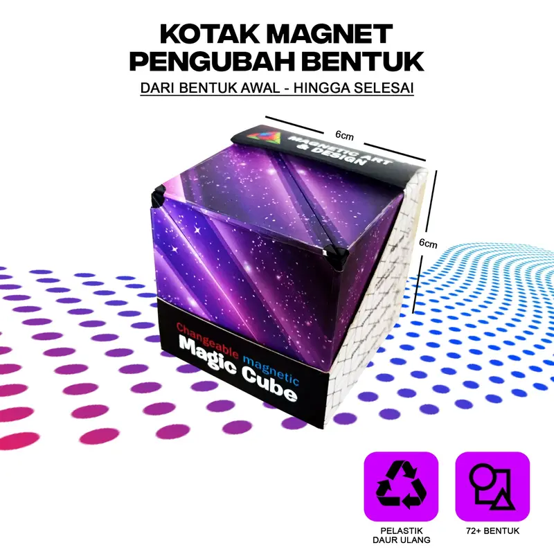 MAGIC CUBE MAINAN MONTESORI |KUBUS RUBIK |EDUKASI TOY |STRESS RELIEF Hadiah Kotak Plastik Dewasa Games Magnet 1