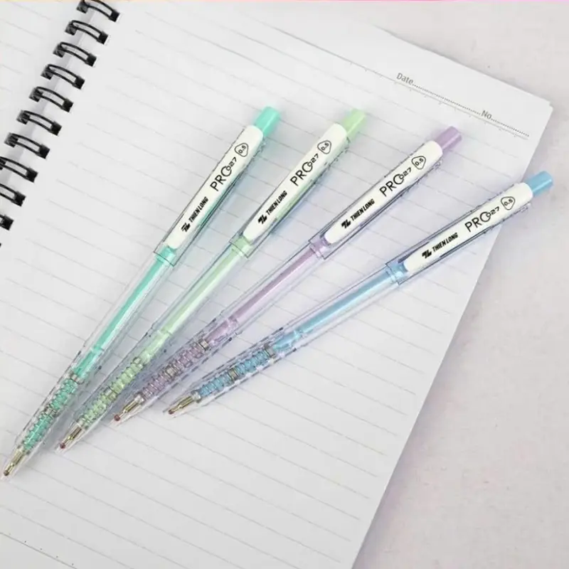 Bút bi màu pastel PRO 027 Thiên Long TL-105 mực xanh / Bút TL105 ngòi 0.5mm có ruột BPR-015 thay thế 2