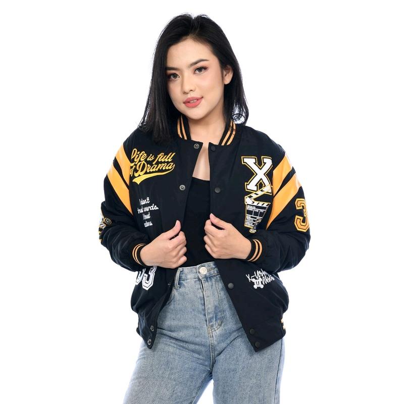 X urband absolute jaket kulit sintetis varsity unisex Bomber university lets fight stronger Gudang jaket store 7