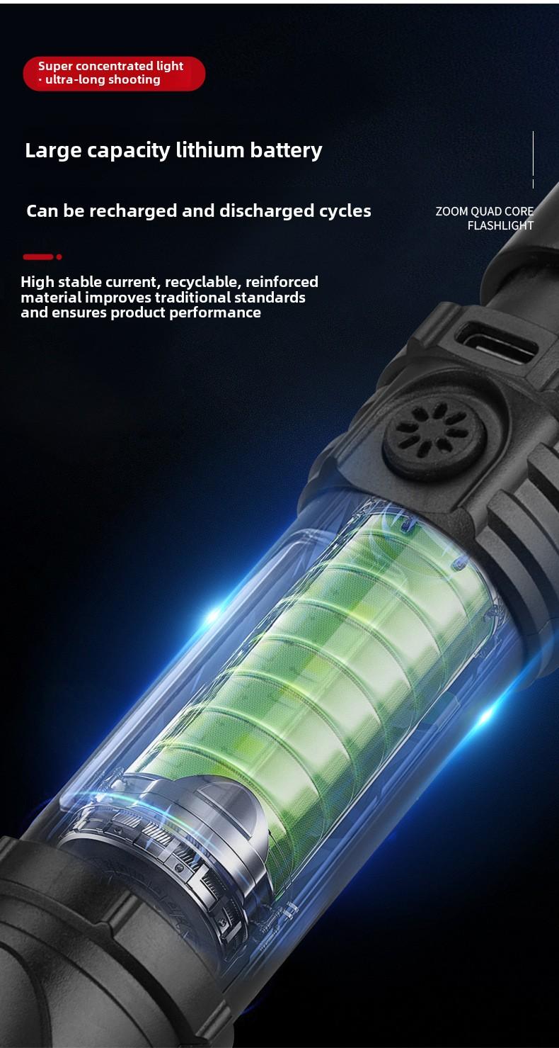 Product Introduction of Multifunctional strong light flashlight portable charging long endurance explosion bright flashlight strong light ultra bright outdoor long endurance 12