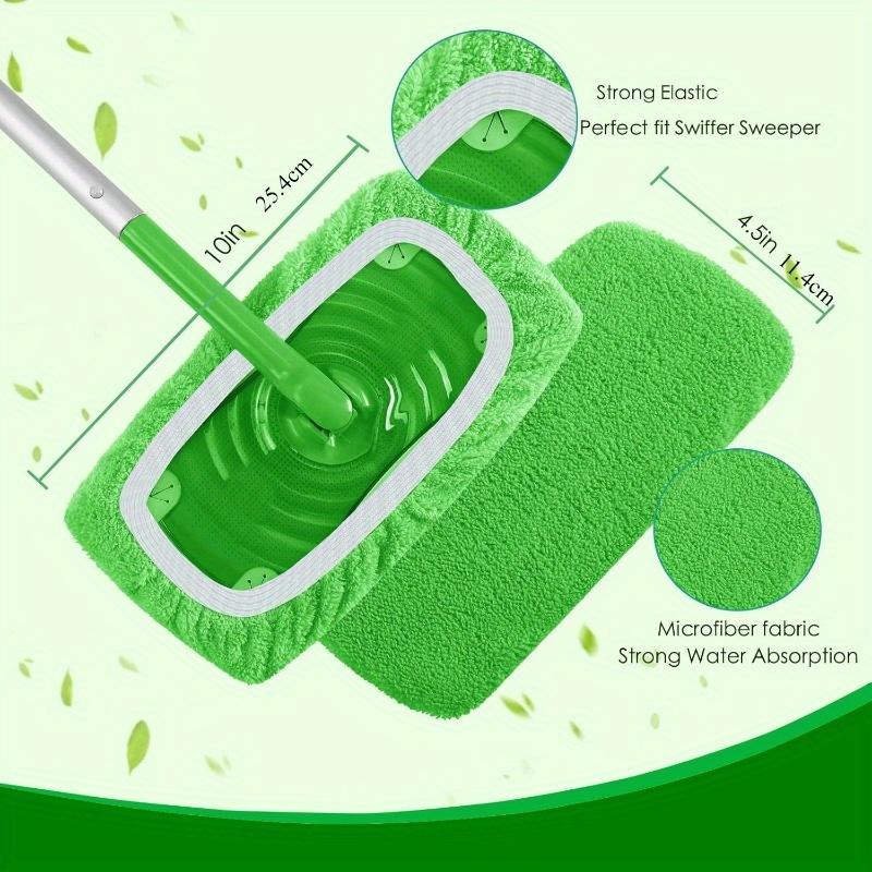 Miếng Lót Thay Thế Cây Lau Nhà, Cao Cấp, Có Thể Tái Sử Dụng, Bộ 4 Cái, Có Thể Giặt Được, Bền, Hấp Thụ Cao, Thích Hợp Để Vệ Sinh Khô Và Ướt 5