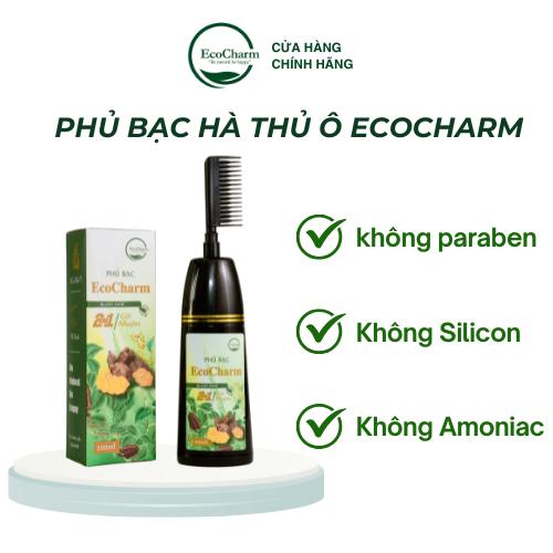 Dầu gội Phủ bạc thảo mộc thiên nhiên Hà thủ ô Ecocharm 200ml lược phủ đen, ko paraben, ko silicon Dưỡng Nhuộm Tóc thuốc  nhuộm cho mẹ bầu tại nhà tốt