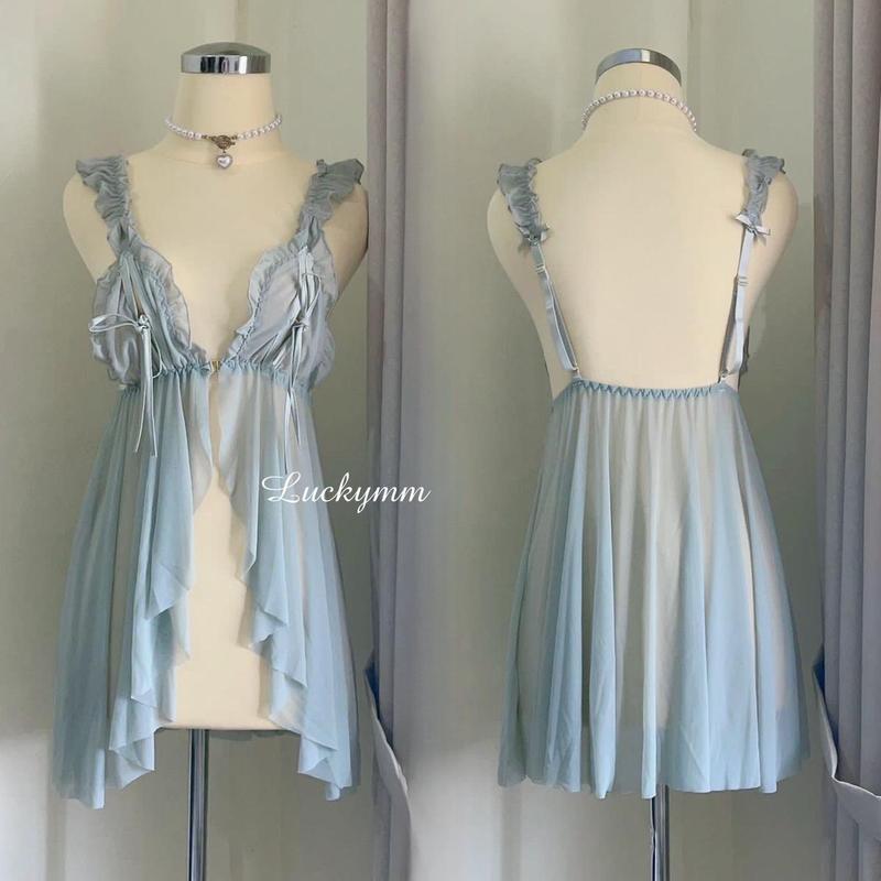 Luckymm Dress Sleepwear Bahan Nilon Premium 227 3