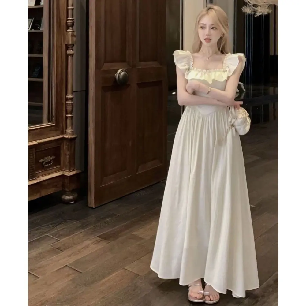 RICH-THEY Váy Dài Nữ Thời Trang Mùa Hè Phong Cách Mới Váy Dài Xếp Nếp Eo Váy Chữ A Giảm Béo | BigBuy360 - bigbuy360.vn