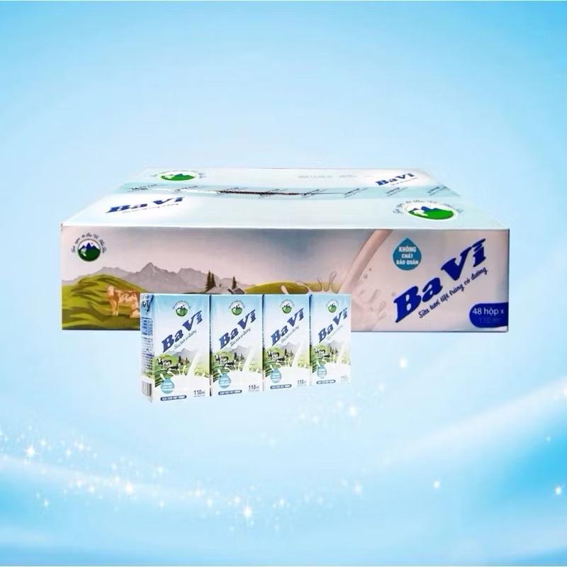  ￼Thùng Sữa tươi tiệt trùng Ba Vì Có đường ít đường 110ml 