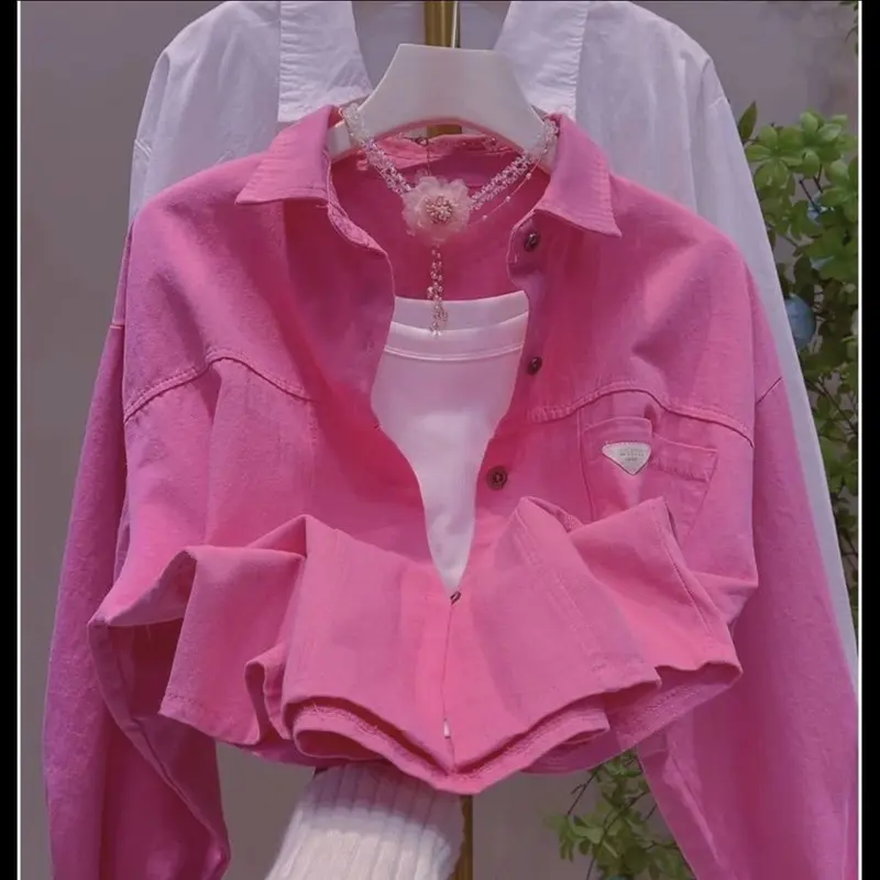 Áo Khoác Cotton Dệt Kim Ngắn, Cỡ Nhỏ Màu Pastel, Dáng Rộng Vừa Vặn, Áo Khoác Thường Ngày Thích Hợp Cho Mùa Xuân Và Mùa Thu, Hàng Mới Về 2024, Dành Cho Nữ 1