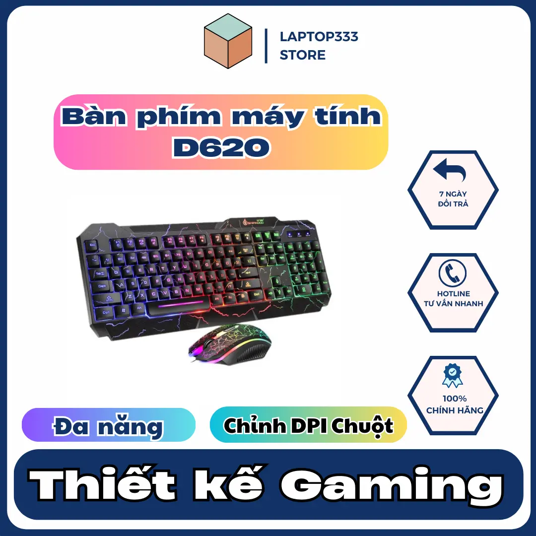 Combo Bàn Phím Chuột  Máy Tính LED RGB Gamming k620