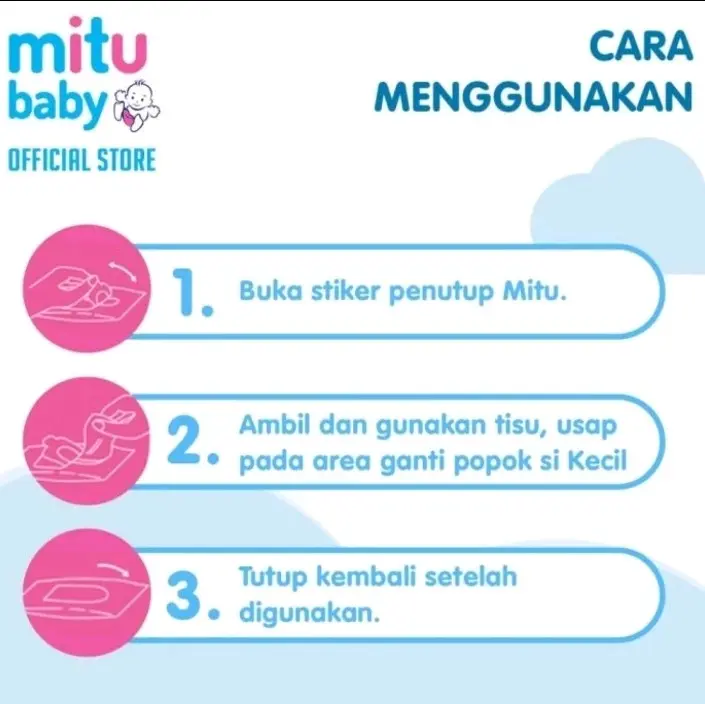 MITU Baby Wipes Tisu Basah Bayi Ganti Popok 50s Beli 1 Gratis 1 3