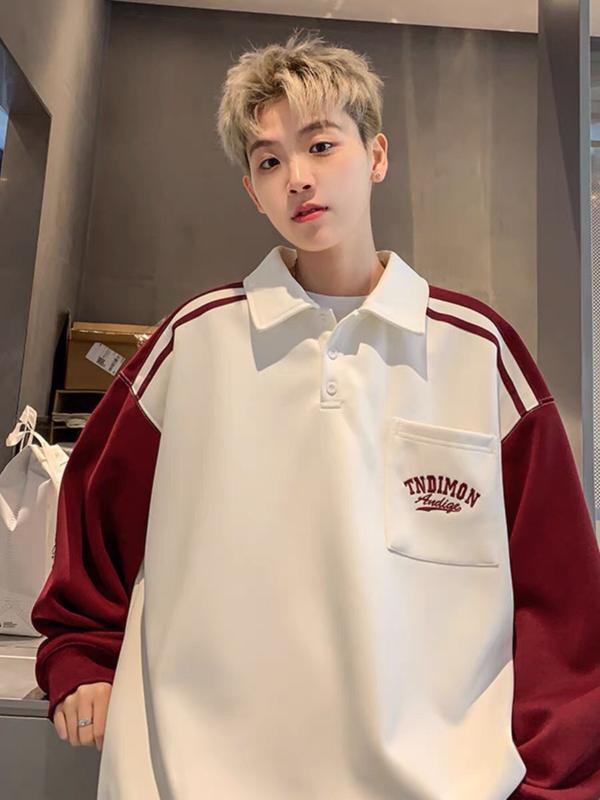 Áo sweater polo TNDIMON fom boxy-phong cách unisex nam nữ đều mặc được phối màu siêu đẹp chất vải nỉ lông cáo mịn Menswear Có Cổ
