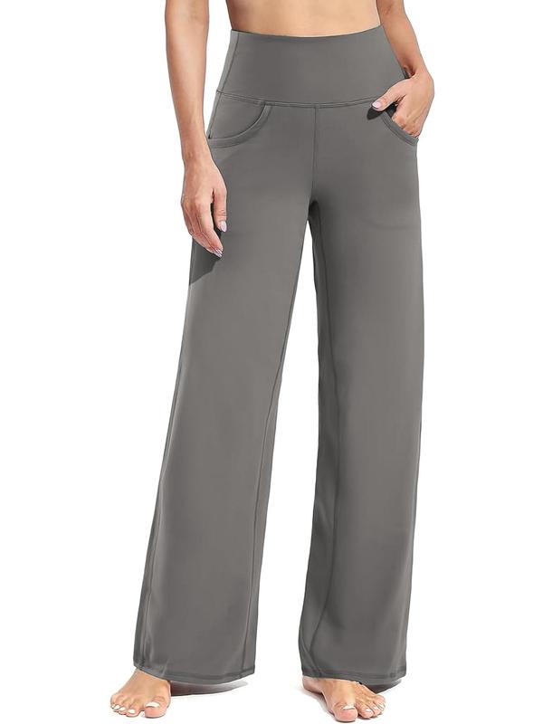 Women's Solid High Waist Pocket Sports Joggers, Casual Comfy High Stretch Straight Leg Jogger Pants for Yoga Gym Workout Running, Ladies Sportswear for All Seasons 6