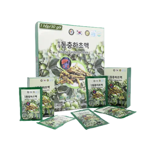 Nước Bổ Gan Đông Trùng Hạ Thảo Jeong Won Hàn Quốc, Hộp 30 Gói * 70ml, Giúp Thải Độc, Mát Gan 0