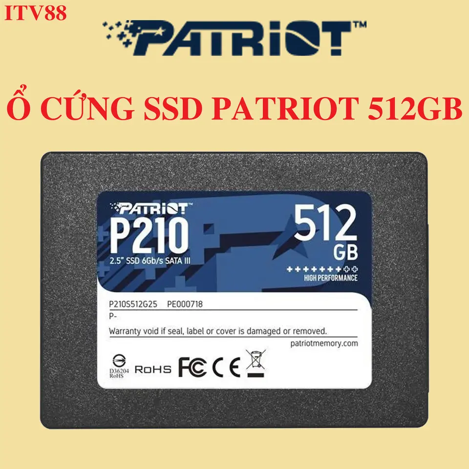 Ổ CỨNG - SSD PATRIOT210 512GB - 256GB - 128GB SATA III - BẢO HÀNH 36 THÁNG