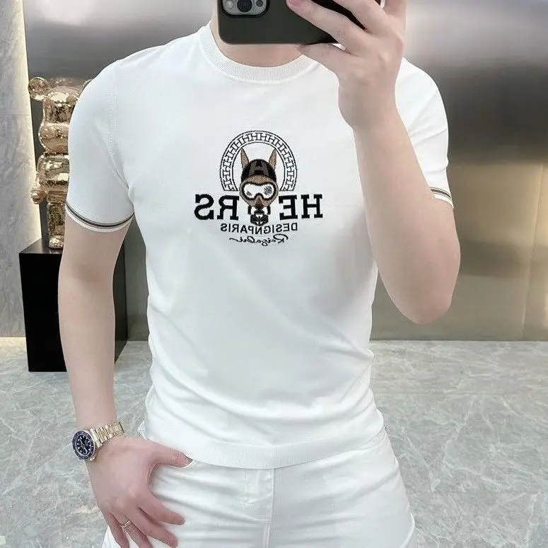Áo Thun Nam, Cao Cấp Và Thời Trang, Phong Cách Hàn Quốc, Dáng Ôm, Tay Lửng Dễ Phối Đồ Mỏng Mùa Hè, Hợp Xu hướng, Đẹp Trai, Cổ Tròn Mỏng, Hợp Xu hướng
