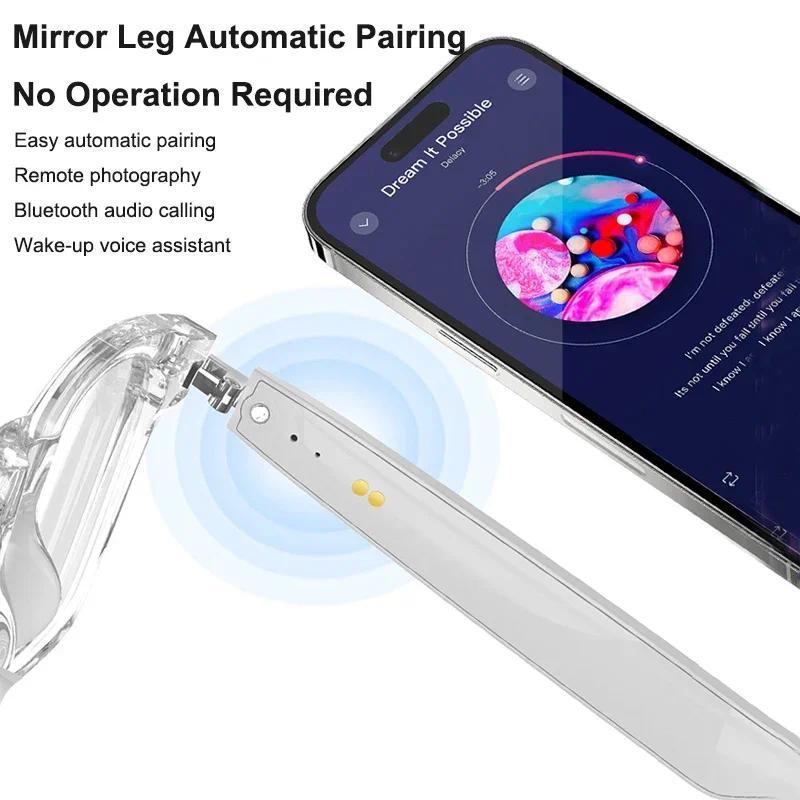 AI Real-time Translation Smart Glasses Wireless Bluetooth Call & Voice Assistant Touch Control Glasses with Mic Speaker Earphone - Image 3