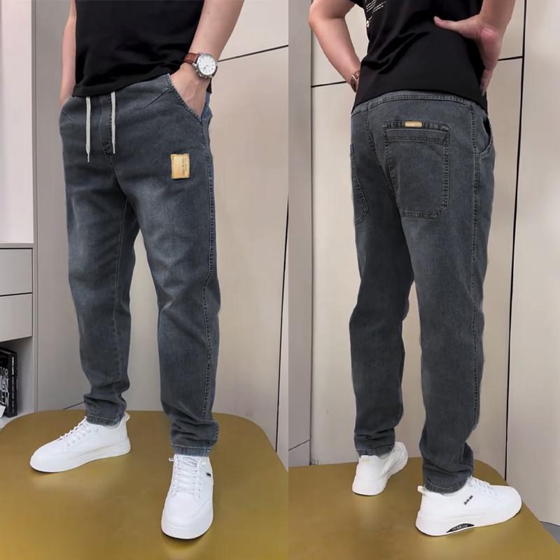J06 Quần jean nam baggy cạp chun vải bò co giãn 4 chiều phong cách basic Menswear