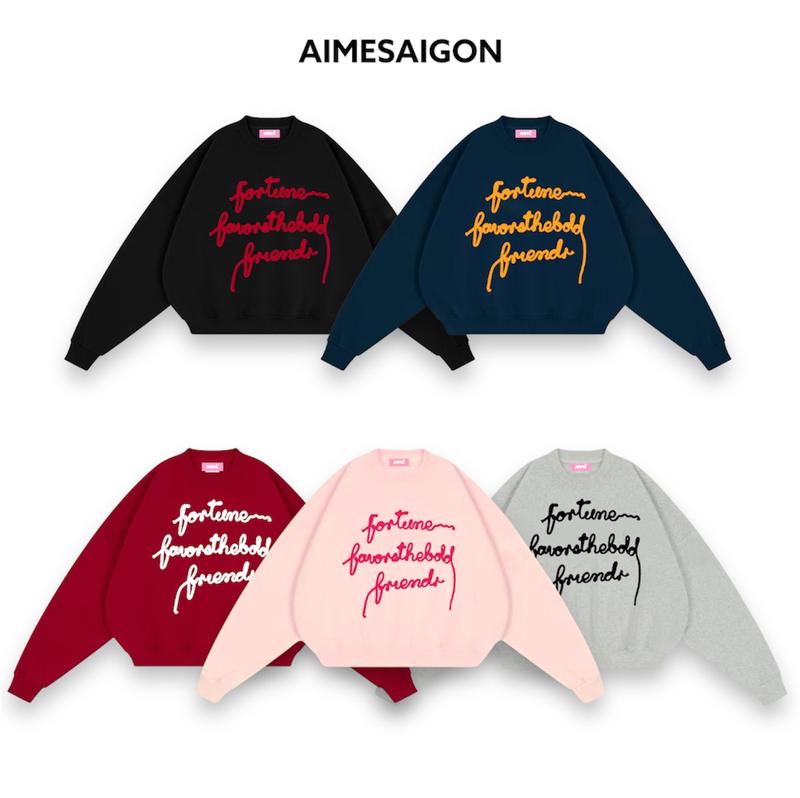 Áo Sweater Nỉ Bông Form Rông Boxy Tay Phồng Nam Nữ Unisex Women Top Hoodie Dài Tay