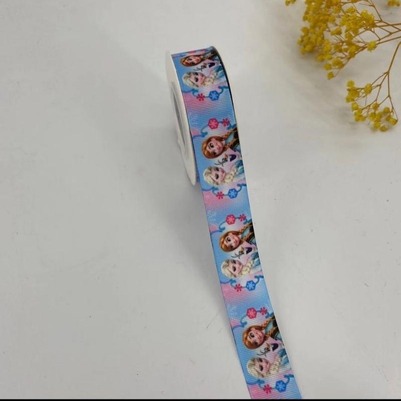 (1.5 Inch 10 Yards )Princess Printed Hair Accessories Material Hair Bow Ribbon Flower Cake Gift Packing Ribbons 6