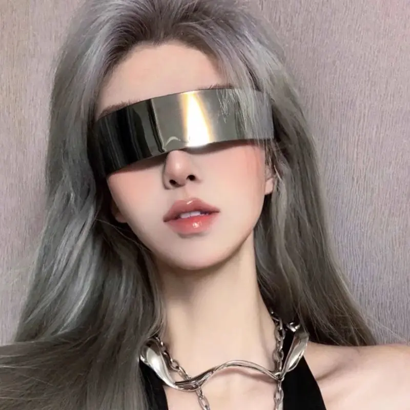 [ 11K Positive Reviews] Punk Future Tech Glasses For Clubbing Hip-Hop Men And Women Internet Celebrities Dark Sci-Fi Atmosphere High-Value Integrated Photo Shoot