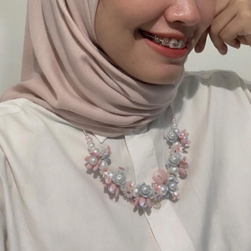 (BUY 1 GET 1 FREE ) Kalung Crystal Beads Choker Necklace Pearl Premium Sale 3
