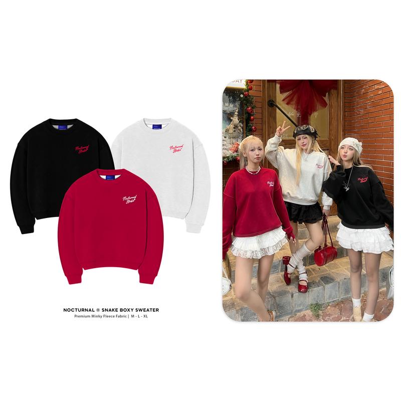 Áo Sweater Form Boxy NOCTURNAL Sweater Nỉ Lót Lông Nhung Dày Dặn Unisex Nam Nữ Local Brand