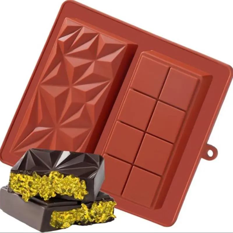 Silicone Chocolate Bar Mold, 1 Count Large Candy Bar Mold for Filling, Chocolate Bar Mold for Home Kitchen Baking House, Kitchen Accessories