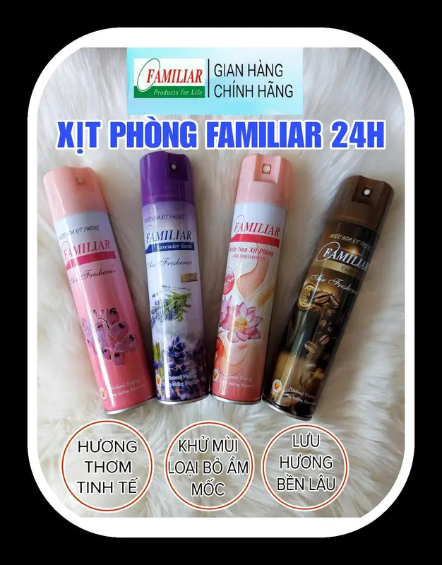 [FAMILIAR] [XỊT PHÒNG] XỊT PHÒNG FAMILIAR 24h lưu hương tươi mát. Thơm Ngát Bốn Mùa 4