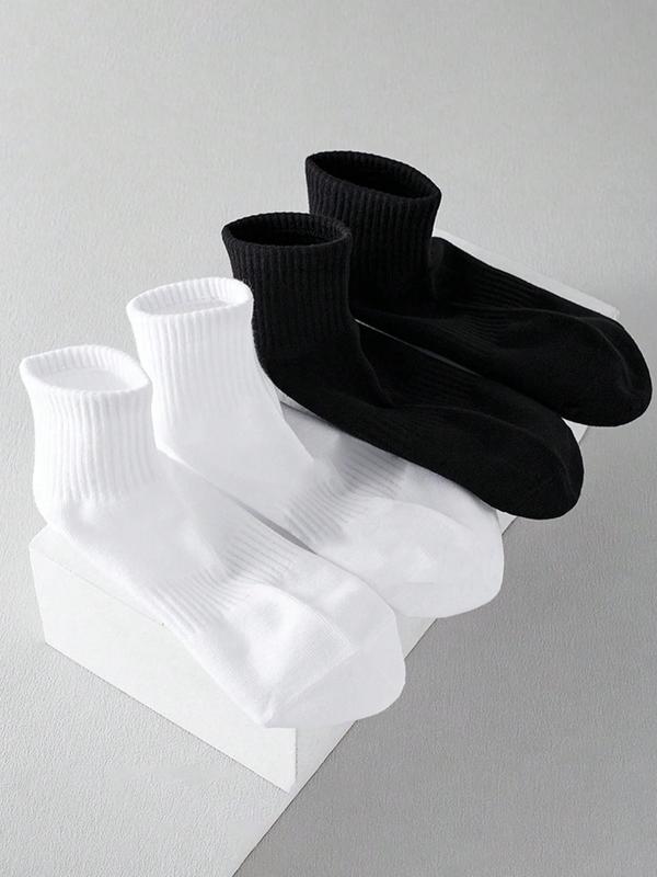 Men's 4 Pairs Classic Plain Crew Socks, Casual Moisture Wicking Socks, Soft Comfy Breathable Socks for All Seasons Daily Wear 4