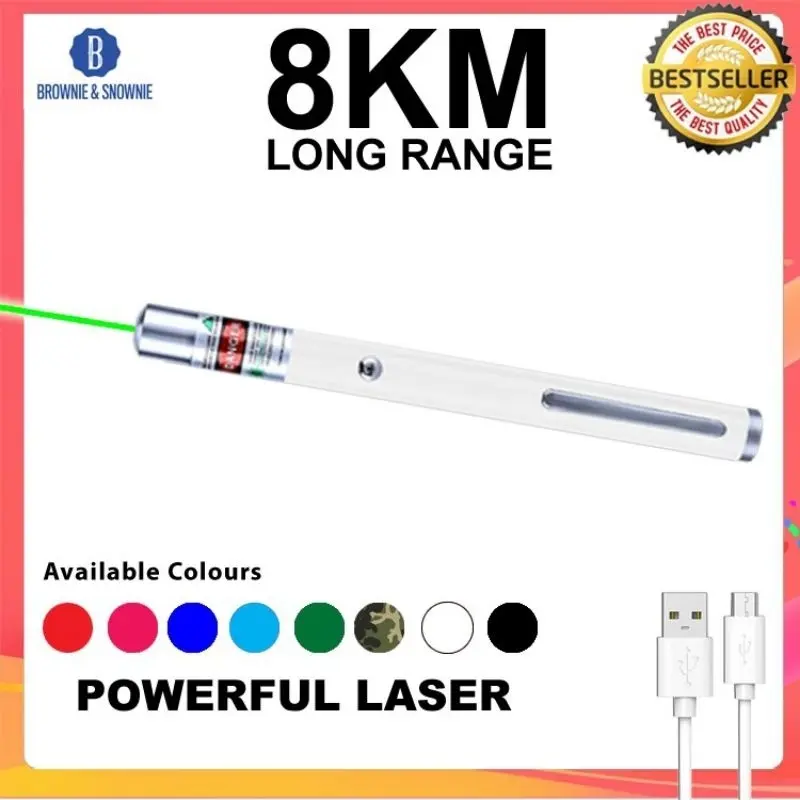 Con trỏ Laser màu xanh lá cây, Có Thể Sạc Lại USB, Phạm Vi xa 8 km, Rất mạnh mẽ 4