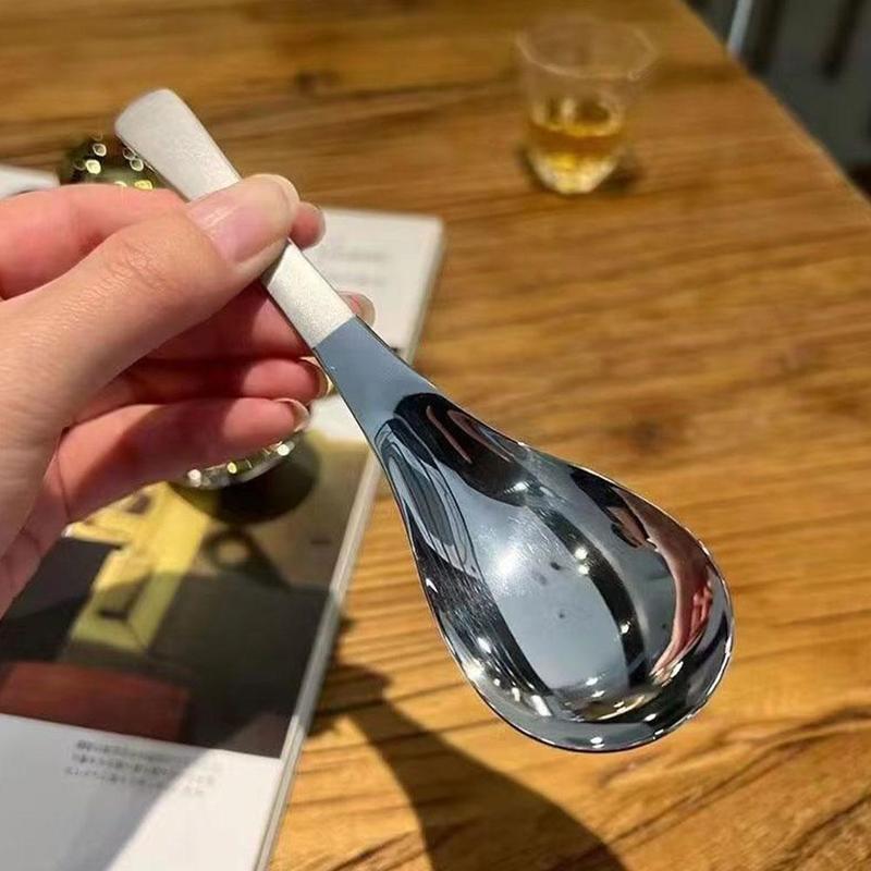 Product Introduction of New Korean Stainless Steel Thickening Spoon Creative Long Handle Hotel Hot Pot Spoon Soup Ladle Home Kitchen Essential Tools 6