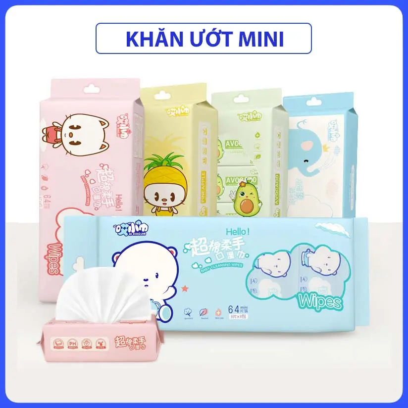 Khăn giấy ướt mini  bỏ túi tiện lợi (1 gói 8 tờ)
