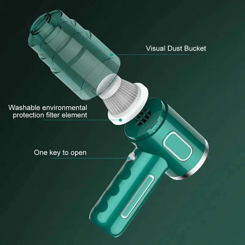 Portable Handheld Car Vacuum Cleaner, 1 Count Rechargeable Cordless Car Vacuum Cleaner, Lightweight Handheld Vacuum, Vacuum Extractor, Vacuum Cleaner Mop, Dust Extractor, Dry Vacuum, Vacuum Nozzles 5