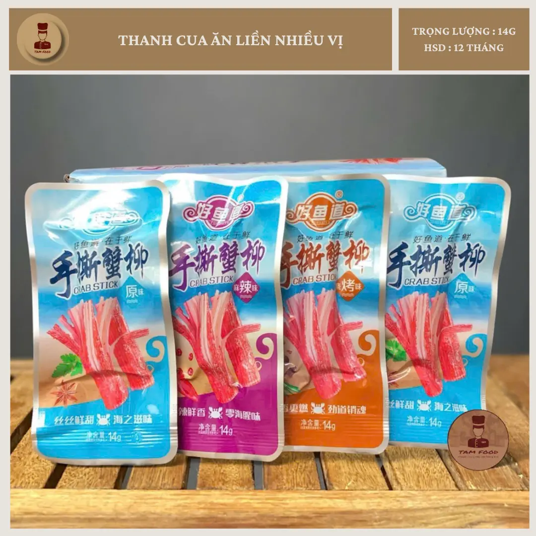 Thanh Cua Tẩm Vị Ăn Liền Nhiều Vị, Gói 14g - Ăn Vặt Trung Quốc