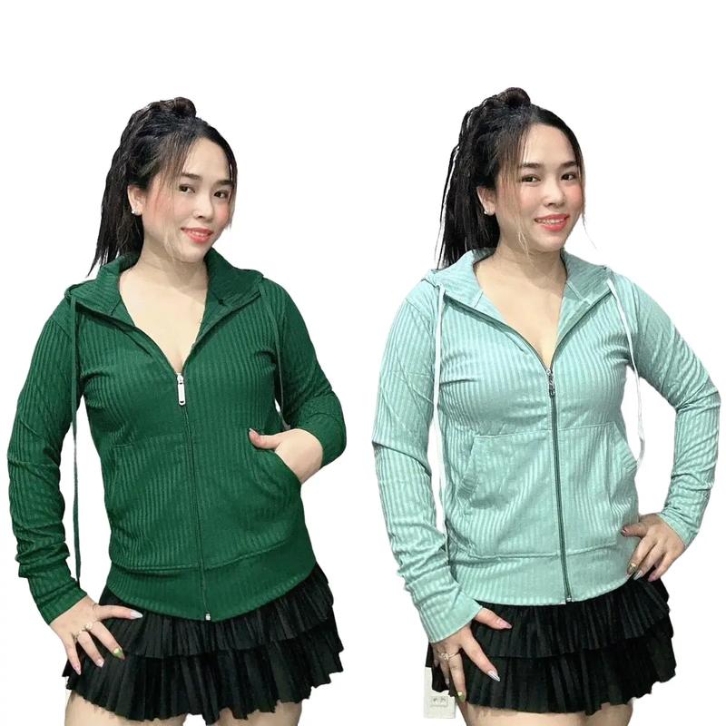 ÁO KHOÁT THUN GÂN ĐŨA TO CÓ CÓ TÚI TRONG NÓN THỜI TRANG SIÊU XINH, Đi nắng - Chống nắng nhe .  CÓ SIZE 40KG - 80KG Nữ  Women Top Nhung Jacket