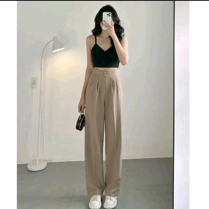 COMBO 2 Quần ống suông nữ nhiều màu tôn dáng tuyết mưa cao cấp 2